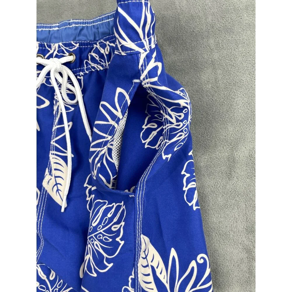 VTG Steve & Barrys Swim Trunks Mens L Blue Hawaiian Print
